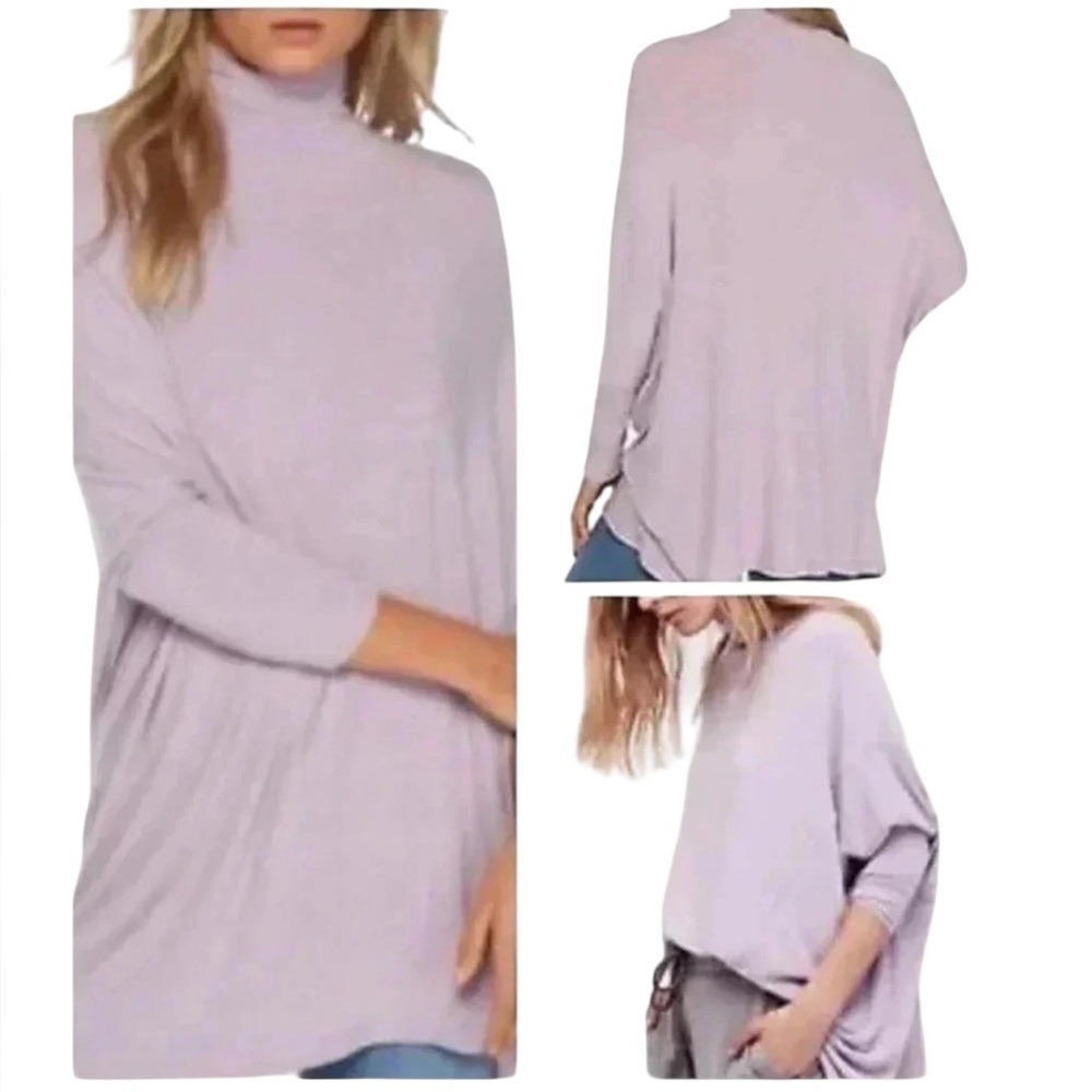 Free People We The Free Mock Neck‎ Tunic Women S Lavender Purple
